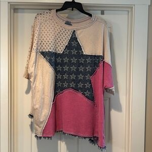 Oli & Hali Pink and Blue Star Top
